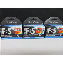 3 New packs of 4 Force F:5 Razor Blades Cartridges with lube strip