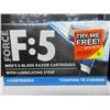 Image 2 : 3 New packs of 4 Force F:5 Razor Blades Cartridges with lube strip