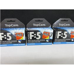 3 New packs of 4 Force F:5 Razor Blades Cartridges with lube strip