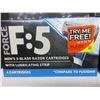 Image 2 : 3 New packs of 4 Force F:5 Razor Blades Cartridges with lube strip