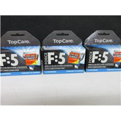 3 New packs of 4 Force F:5 Razor Blades Cartridges with lube strip