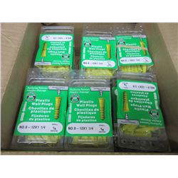 Box of 30 Packs Plastic Wall Plugs No. 8 - 12 x 1     1/4