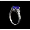 Image 4 : 14KT White Gold 1.28 ctw Tanzanite and Diamond Ring