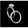 Image 3 : 1.15 ctw Diamond Wedding Ring Set - 14KT White Gold