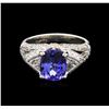 Image 2 : 2.49 ctw Tanzanite and Diamond Ring - 18KT White Gold