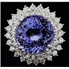 Image 1 : 14KT White Gold 14.41 ctw Tanzanite and Diamond Ring