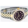 Image 3 : Rolex Mens 2 Tone 14K Maroon Princess Cut Diamond Datejust Wristwatch With Rolex