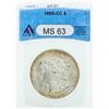 Image 1 : 1885-CC $1 Morgan Silver Dollar Coin ANACS MS63