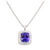 Image 1 : 50.20 ctw Tanzanite and Diamond Pendant & Chain - 14KT White Gold