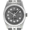 Image 1 : Rolex Mens Stainless Slate Grey Diamond 36MM Datejust Wristwatch