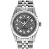 Image 2 : Rolex Mens Stainless Slate Grey Diamond 36MM Datejust Wristwatch