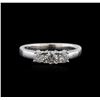 Image 2 : 14KT White Gold 0.58 ctw Diamond Ring