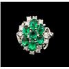 Image 2 : 14KT White Gold 2.55 ctw Emerald and Diamond Ring