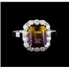 Image 2 : 3.50 ctw Ametrine and Diamond Ring - 14KT White Gold