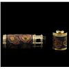 Image 2 : 43.15 ctw Sapphire and Ruby Perfume Bottle Holder - 18KT Yellow Gold