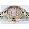 Image 8 : Rolex Ladies 2 Tone 14K Pink MOP Ruby & Sapphire Datejust Wriswatch