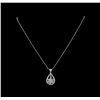 Image 2 : 14KT White Gold 1.11 ctw Diamond Pendant With Chain