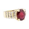 Image 1 : 3.40 ctw Ruby And Diamond Ring - 14KT Yellow Gold