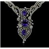 Image 1 : GIA Cert 19.61 ctw Tanzanite and Diamond Suite - 14KT White Gold