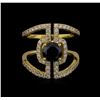 Image 2 : 2.40 ctw Black Diamond Ring - 14KT Yellow Gold