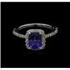 Image 2 : 1.60 ctw Tanzanite and Diamond Ring - 14KT White Gold