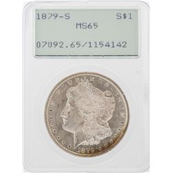 1879-S $1 Morgan Silver Dollar Coin PCGS MS65 Old Green Rattler