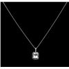 Image 1 : 2.23 ctw Aquamarine and Diamond Pendant With Chain - 14KT White Gold