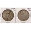 Image 1 : Lot of (2) 1925-S $1 Peace Silver Dollar Coins
