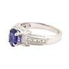 Image 1 : 1.55 ctw Sapphire and Diamond Ring - 18KT White Gold