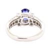 Image 3 : 1.55 ctw Sapphire and Diamond Ring - 18KT White Gold