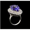 Image 4 : GIA Cert 21.32 ctw Tanzanite and Diamond Ring - 14KT White Gold