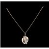 Image 1 : 0.93 ctw Diamond Pendant With Chain - 14KT Rose and White Gold