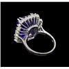 Image 3 : 15.75 ctw Tanzanite and Diamond Ring - 14KT White Gold