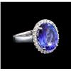 Image 1 : 14KT White Gold 7.98 ctw Tanzanite and Diamond Ring