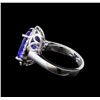 Image 3 : 14KT White Gold 7.98 ctw Tanzanite and Diamond Ring