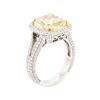 Image 4 : 6.02 ctw Fancy Intense Yellow Diamond and White Diamond Ring - Platinum