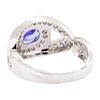 Image 3 : 1.22 ctw Tanzanite And Diamond Ring - 14KT White Gold