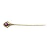 Image 1 : Purple Crystal Stick Pin - Yellow Gold Plated