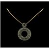 Image 2 : Pave Crystal Open Circle Pendant - Gold Plated