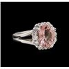 Image 1 : 2.48 ctw Pink Tourmaline and Diamond Ring - 14KT White Gold