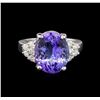 Image 2 : 14KT White Gold 8.25 ctw Tanzanite and Diamond Ring