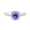 Image 2 : 1.09 ctw Sapphire And Diamond Ring - 14KT White Gold