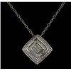 Image 2 : 0.75 ctw Diamond Pendant With Chain - 14KT White Gold