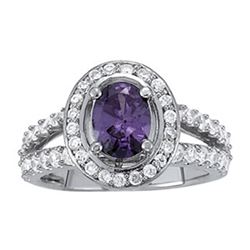 0.6ct Blue sapphire 14K White Gold Ring 5.86gm