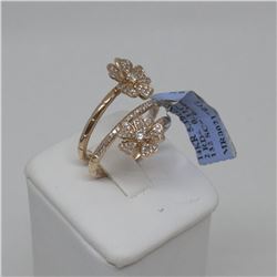 14K Rose gold Flower Diamond ring  (11.28.2018 8-3 )