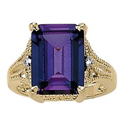 10ct Amethyst 14K Yellow Gold Ring 5.09gm