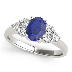 0.6ct Blue Sapphire 14K White Gold Ring 2.99gm
