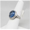Image 2 : Blue Caboshon Blue Topaz  DIamond Ring