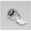Image 3 : Blue Caboshon Blue Topaz  DIamond Ring