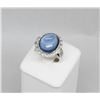 Image 4 : Blue Caboshon Blue Topaz  DIamond Ring